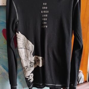 Chris Cornell Black Long-Sleeve Thermal Tour Shirt with White Wing Graphics L